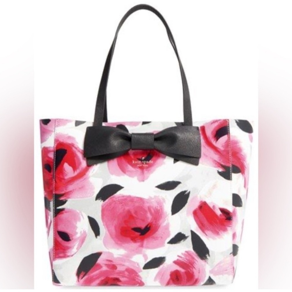 Kate Spade Clement Street - Blair Leather Tote In Posy Red Multi